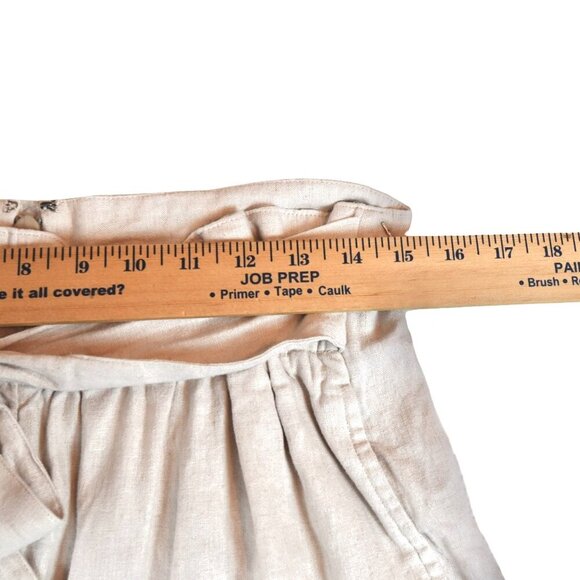 Abercrombie & Fitch Tie Waist Linen Blend High Rise Shorts Size M Cream Beige - Picture 5 of 9